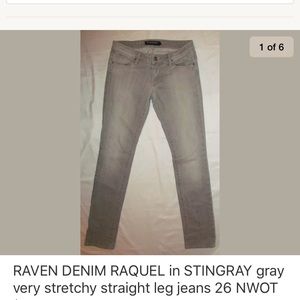 RAVEN RAQUEL STINGRAY gray straight leg jeans